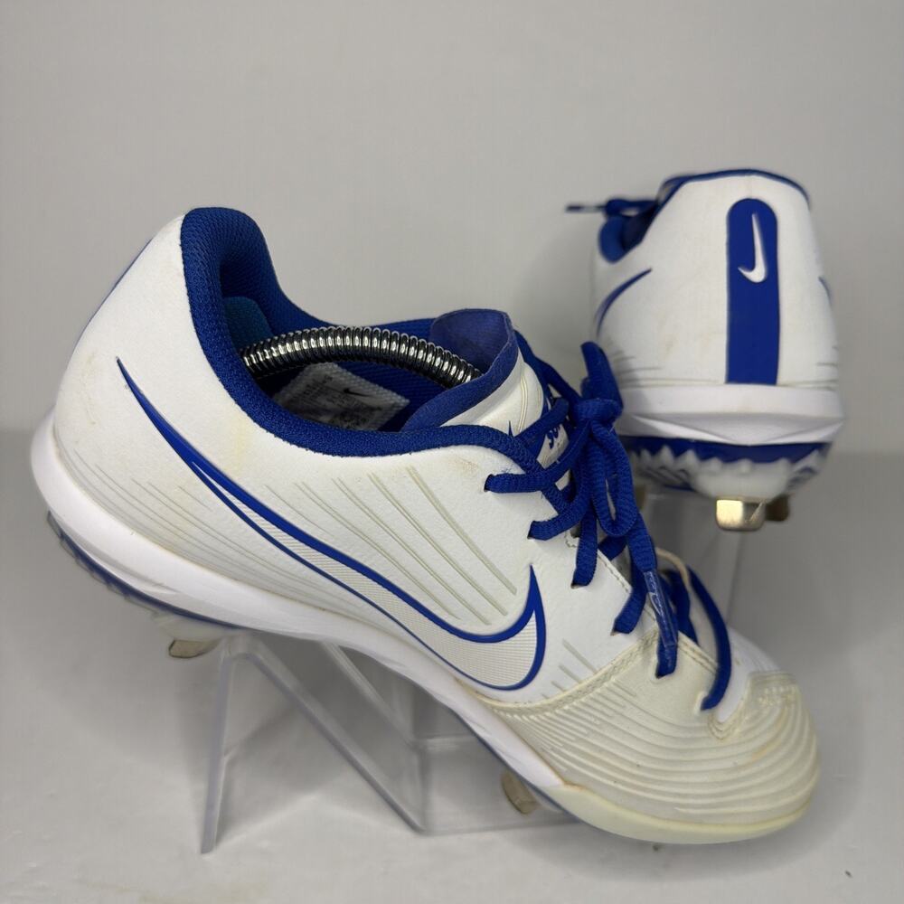 Nike Softball Cleats Lunarlon Hyper Diamond 3 Pro White Blue Women’s 9 Shoes - Picture 2 of 10